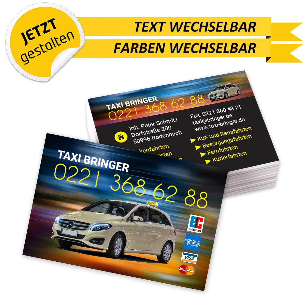 Visitenkarten Taxi - Leon (Rückseite)