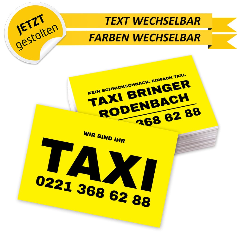 Visitenkarten Taxi - Mario (Rückseite)