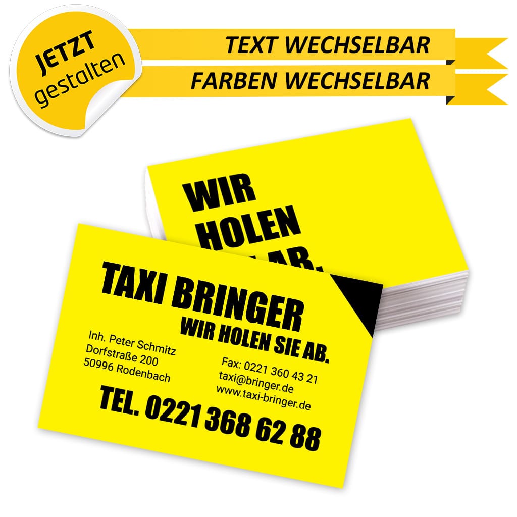 Visitenkarten Taxi - Marius (Vorderseite)