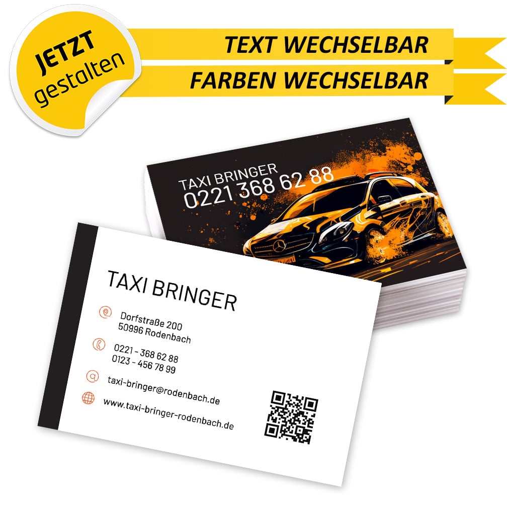 Visitenkarten Taxi - Nora (Vorderseite)