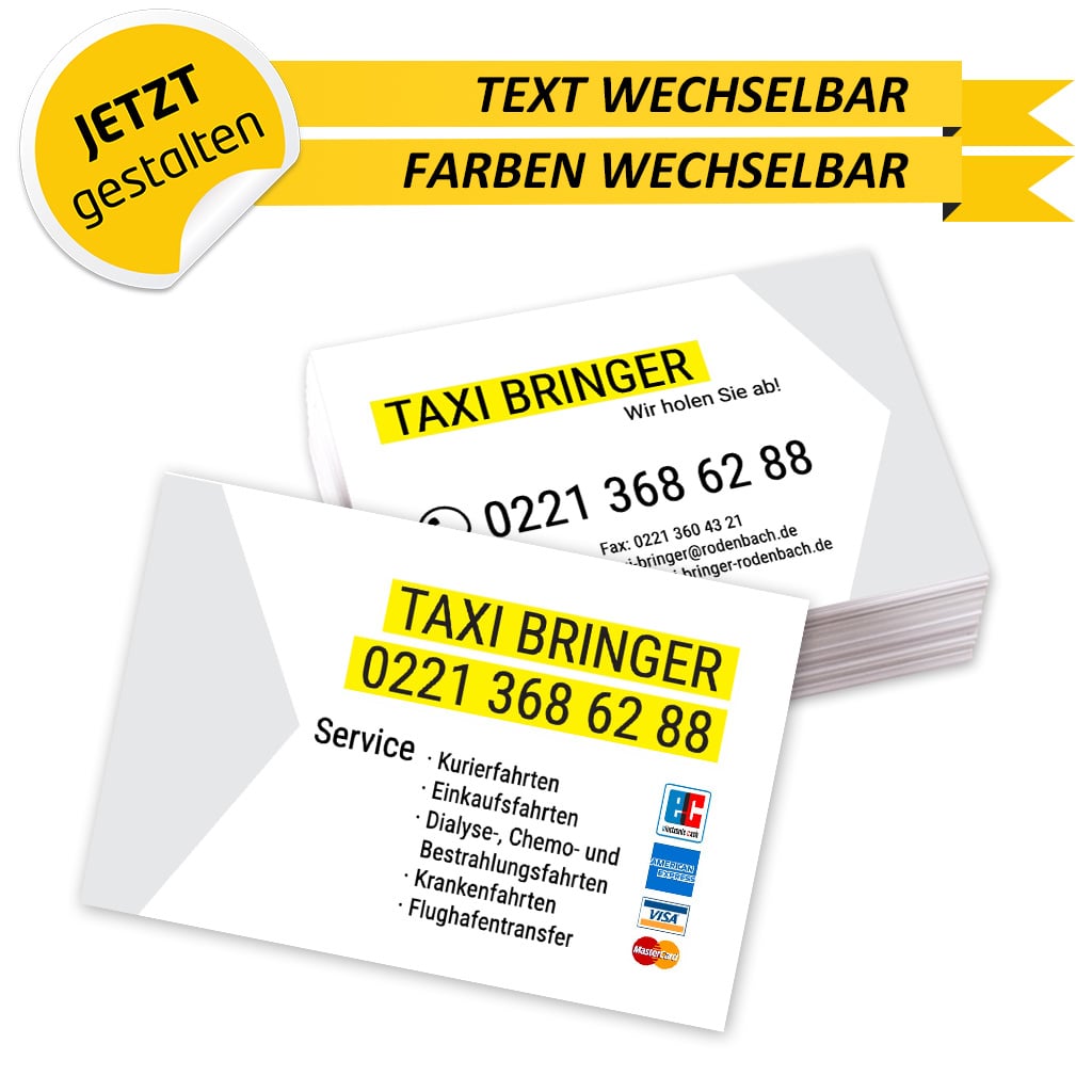 Visitenkarten Taxi - René (Rückseite)