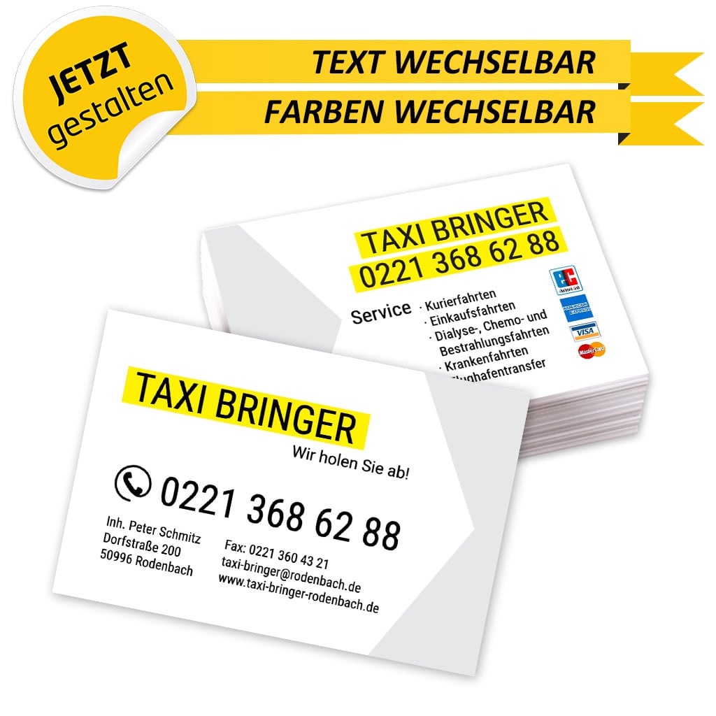 Visitenkarten Taxi - René (Vorderseite)