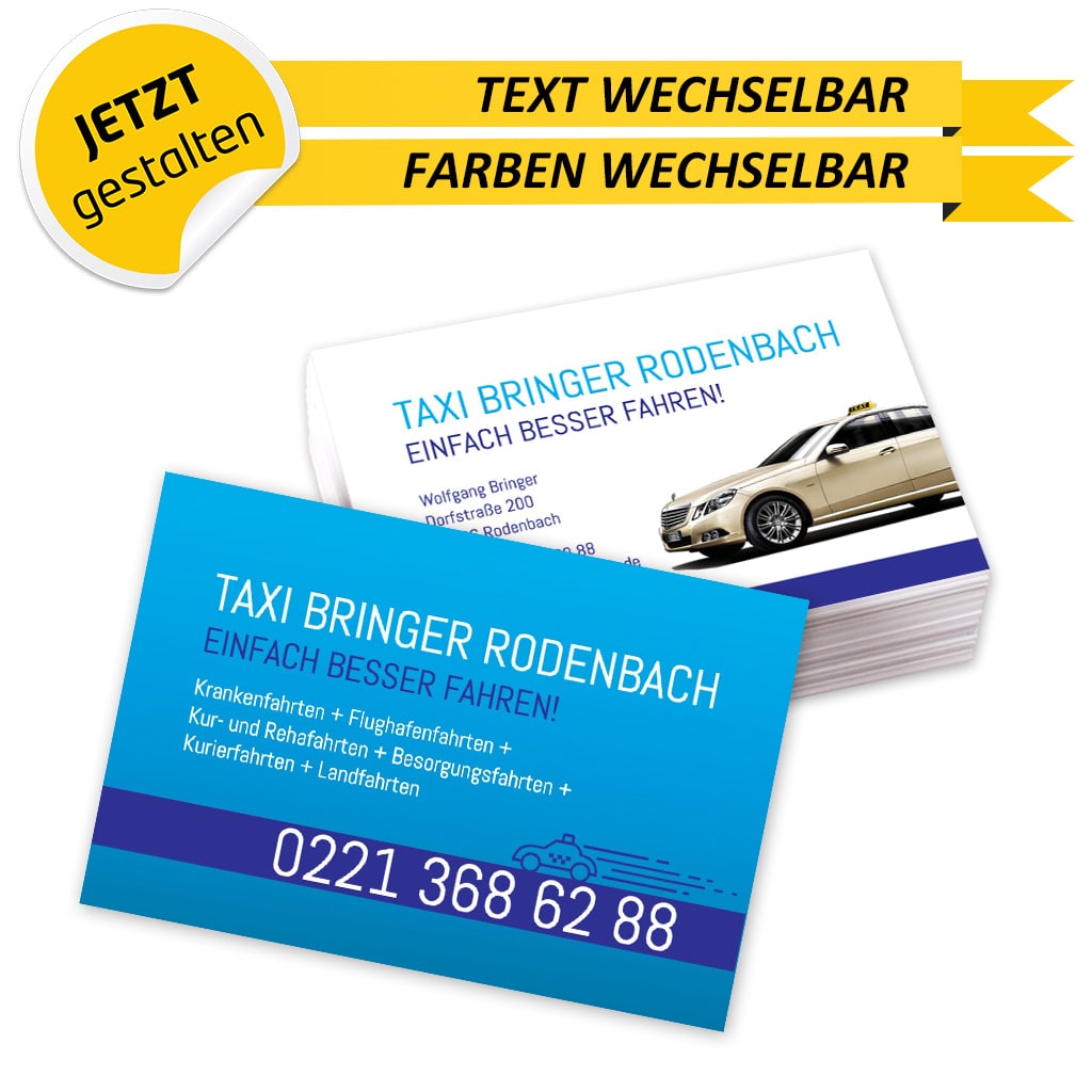 Visitenkarten Taxi - Wolfgang (Rückseite)