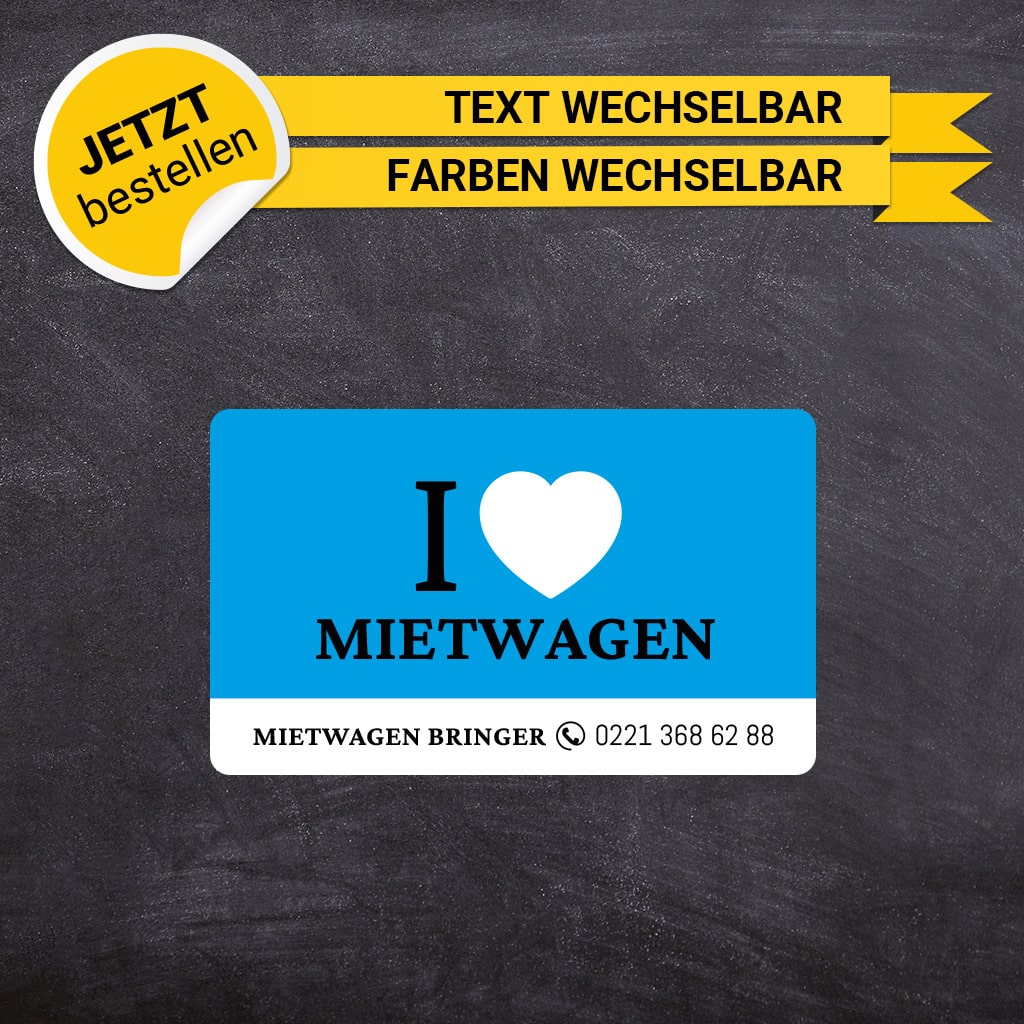 Werbeschild Mietwagen Klein - Charlie