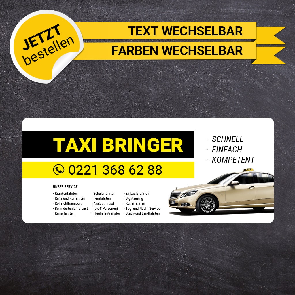 Werbeschild Taxi Groß - Anton
