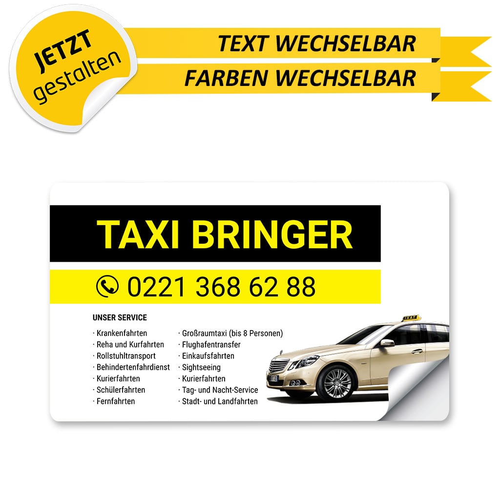 Werbeschild Taxi Klein - Anton
