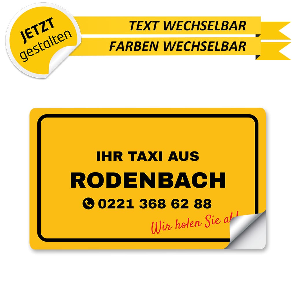 Werbeschild Taxi Klein - Bernd