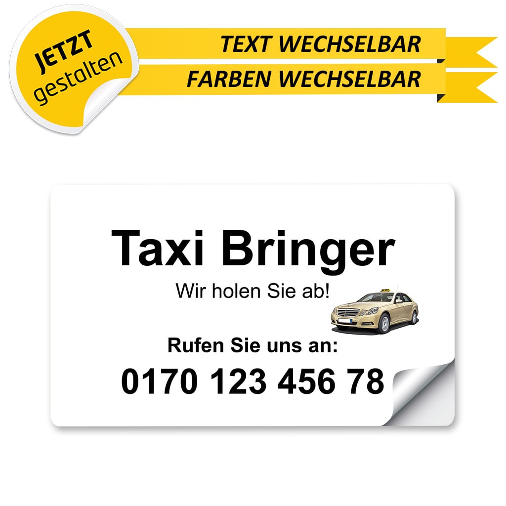 Werbeschild Taxi Klein - Roberto